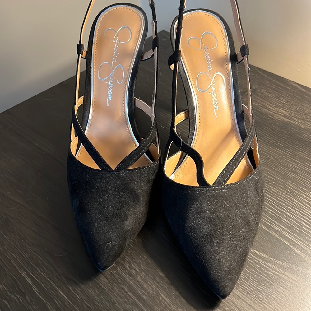 Black heels, wore once to an event.  Great condition